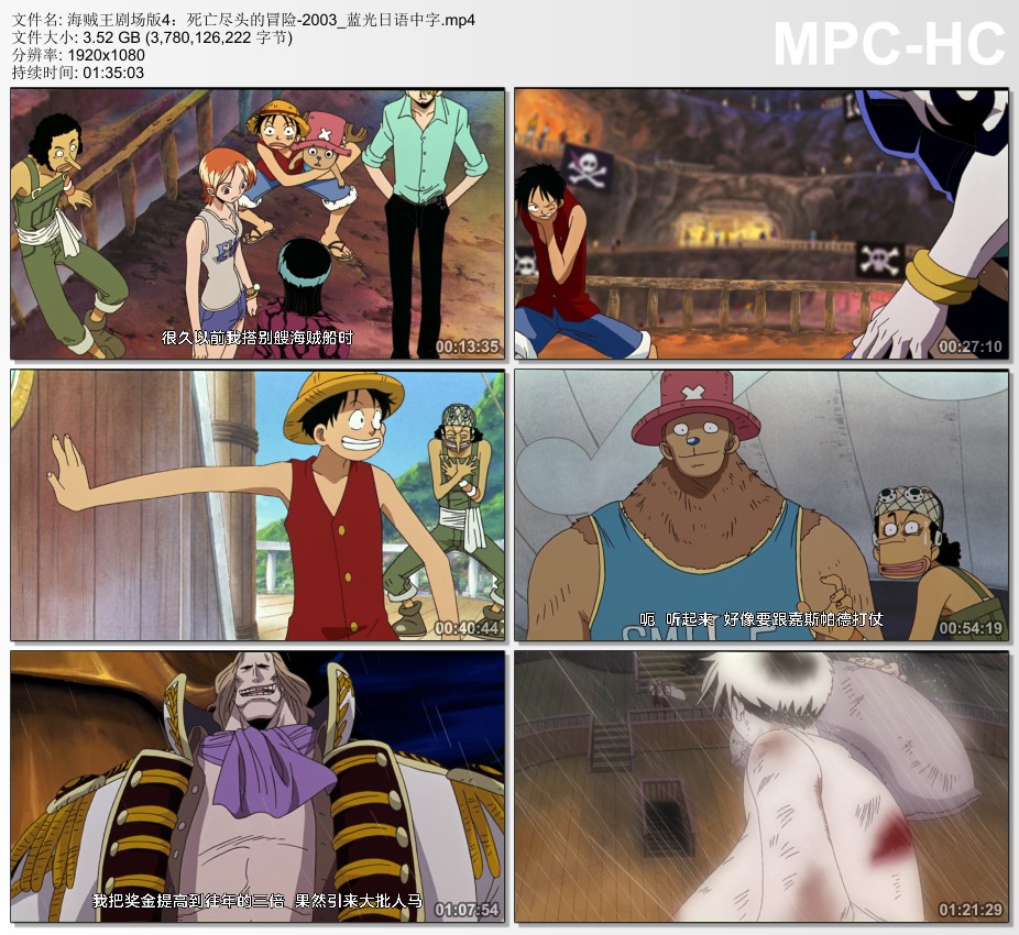 2003年日本8.1分动画片《海贼王剧场版4：死亡尽头的冒险》蓝光日语中字