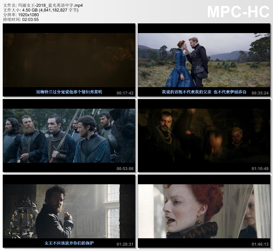 2018年英国6.4分传记片《玛丽女王》蓝光英语中字